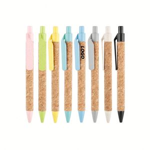 Stylo à bille en paille de blé écologique et stylos biodégradables personnalisés pour cadeaux promotionnels - Product Image 1