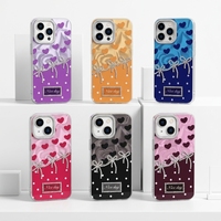 Coque de téléphone en TPU de luxe avec nœud papillon et diamants pour iPhone 17 16 15 14 13 et ITEL City 100 City 200 A200, coque arrière IMD pour femme