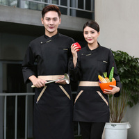 Ensemble d'uniformes de chef à manches longues sur mesure en gros pour les hôtels et les restaurants, polyester unisexe