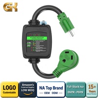 Protector de Sobretensión de 30 Amperios 125V/250V, Cable Adaptador Tipo Dogbone para RV |   Adaptador de Corriente Eléctrico NEMA 5-15P NEMA TT-30R con Protección Contra Sobrecarga