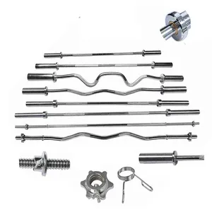 Cổ phiếu Chất lượng cao phòng tập thể dục Chrome olymp Barbell Bar EZ Curl Barbell Bar Trọng lượng nâng cong Barbell Bar