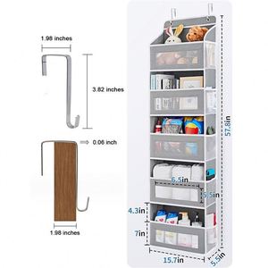 Excellent Quality <b>Hanging</b> <b>Storage</b> Bag Linen Material 22L-30L Capacity Eco-Friendly Visible Hook Versatile 5 Layers <b>Wall</b>-mounted - Product Image 2