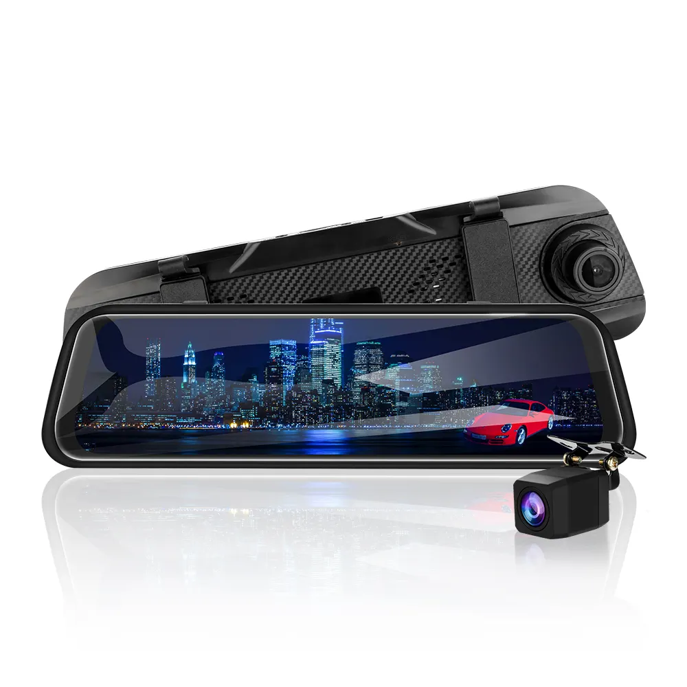 2021 뜨거운 판매 1080P 풀 HD 2 카메라 듀얼 렌즈 대시 캠 자동차 dvr 백미러 두 카메라