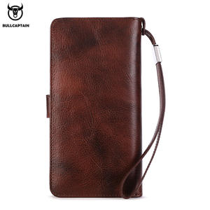 Cartera Larga para Hombre BULLCAPTAIN, Bolsillo para Tarjetas de Crédito, Monedero, Carteras de Cuero Genuino, Portafolio, Monedero con Cremallera para Monedas - Product Image 6