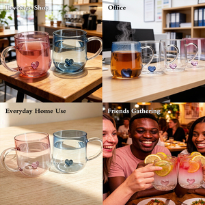 <span class=keywords><strong>Taza</strong></span> <span class=keywords><strong>de</strong></span> Vidrio <span class=keywords><strong>de</strong></span> 400 ml, <span class=keywords><strong>Taza</strong></span> <span class=keywords><strong>de</strong></span> Vidrio <span class=keywords><strong>de</strong></span> Borosilicato, <span class=keywords><strong>Diseño</strong></span> <span class=keywords><strong>de</strong></span> Dibujos Animados, Aislada al Vacío, para Té y Café, <span class=keywords><strong>con</strong></span> Asa - Product Image 6