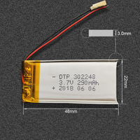 Bekerja di -20 ℃   Baterai Lithium Ion Pouch 3.7V Sel Baterai Lithium 290mAh Baterai Lithium Polymer 302248 untuk Perangkat Bluetooth