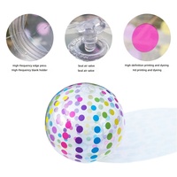 En stock - Ballon de plage gonflable Shengjin à pois et rayures arc-en-ciel - Unisexe 14+ - Parfait pour les fêtes d'été à la piscine