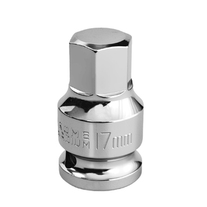 1/2" Drive Square Chrome <strong>17mm</strong> <strong>Hex</strong> Bit <strong>Socket</strong> 45mm Length for Oil Drain Plug and Transmission Oil Change Tool - Product Image 1