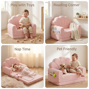 Sofá <span class=keywords><strong>Infantil</strong></span> 2 en 1 con Protección de Cierre OEKO-TEX, Sofá <span class=keywords><strong>Plegable</strong></span> para Niños, Sillón Reclinable para Niños, para Sala de Estudio - Product Image 4