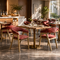 Chaise de salle à manger élégante pour restaurant, fauteuil d'hôtel rembourré en bois pour projets hôteliers
