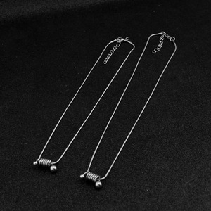 Collier unisexe rétro en acier titane avec perles décoratives, chaîne serpent, bijoux de mode, vente en gros - Product Image 4