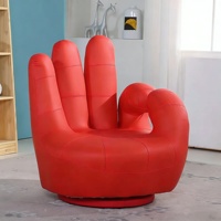 Chaise longue pivotante de luxe moderne et minimaliste en cuir, design créatif en forme de paume, pour salon, chambre ou balcon