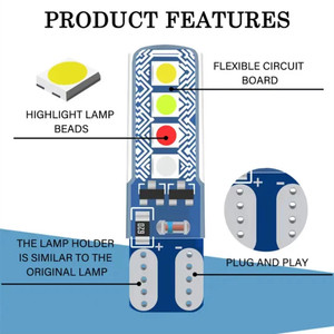 Nuova Luce LED T10 3030 8SMD in Silicone Trasparente per Targa e Lettura, Indicatore di Larghezza Auto, Modello 931 - Product Image 5