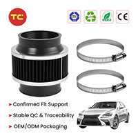 Filtro in gomma universale da 76 mm (3 pollici) per aspirazione aria turbo, valvola bypass a induzione forzata, filtro a morsetto ad alto flusso