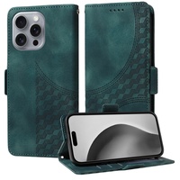 Étuis de luxe en cuir PU gaufré pour téléphones portables 17 Pro Max 16E, étanches, antichoc, avec porte-cartes et cordon, personnalisables