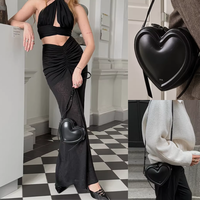 Sac bandoulière en PU en forme de cœur JW Tassel, design Arlene Niche, haute qualité, tridimensionnel, pour femme, printemps