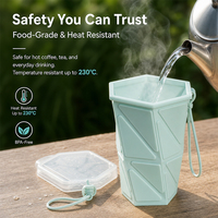 Bouteille d'eau en silicone LEDUN pliable sans BPA, compatible lave-vaisselle, tasse de sport pour les voyages en plein air, fitness, OEM/ODM, étiquette privée
