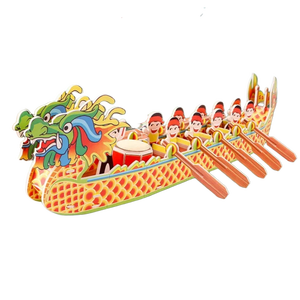 Modèle de bateau dragon 3D à assembler soi-même en papier, jouets artisanaux faits à la main pour le festival des bateaux, vente en gros - Product Image 1