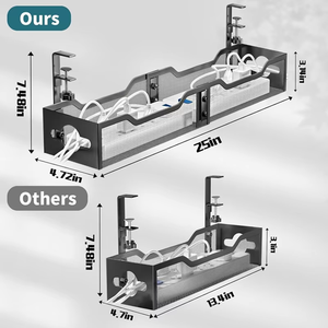 Vassoio Portacavi Multifunzione Estensibile Sotto <span class=keywords><strong>Scrivania</strong></span>, <span class=keywords><strong>Organizzatore</strong></span> <span class=keywords><strong>Cavi</strong></span> per Postazione di Lavoro - Product Image 5