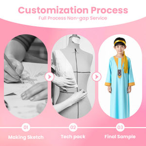 Túnica Árabe Infantil Personalizable con Diadema, Certificada por FAMA de <span class=keywords><strong>Disney</strong></span>, Servicios OEM y ODM para Ramadán y Eid Al Fitr - Product Image 2