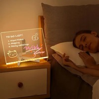 Tableau d'écriture quotidienne à LED transparente en acrylique effaçable à sec, avec éclairage intégré – Nouveauté très prisée