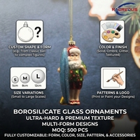 Fabricant d'ornements de Noël en verre, vente en gros OEM, Casse-noisette, Ours, Docteur, Chicago, Cadeau, Boule de Noël en borosilicate