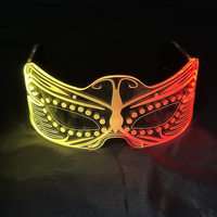 Lunettes en PVC lumineuses LED néon colorées Cyberpunk Accessoire de fête Lunettes lumineuses Halloween Noël Saint-Valentin Décoration de bar lumineuse