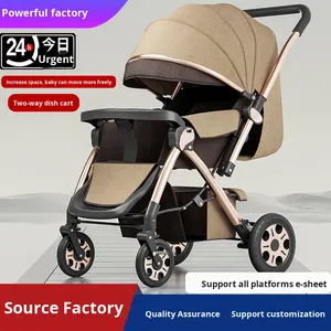 Cochecito de Bebé Plegable, Reversible, con Amortiguación, Cesta de <span class=keywords><strong>Dormir</strong></span> Grande, Ligero, de Cuatro Ruedas, Metálico, 15 kg - Product Image 5