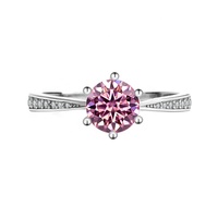 Perhiasan Mewah Cincin Tunangan Wanita 1 Karat Moissanite Platinum & Berlapis Emas Perak Sterling S925 VVS1 Cincin Pernikahan