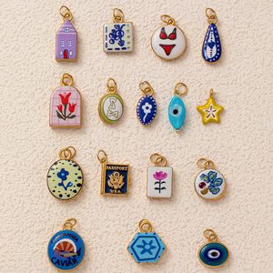 Amuleto de moda DIY de acero de titanio con diseño de diablillo, ojos de tulipán y estrella de cinco puntas, estilo europeo y estadounidense, para verano - Product Image 1