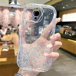 Funda de Teléfono de Silicona Suave con Purpurina y Estrellas Transparentes, Estilo Coreano, para Mujer, para iPhone 15 Pro Max 16 Plus 17 - Product Image 2