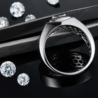 MuShan Designer-Schmuck 925 Sterling Silber Ring VVS Moissanit Geburtstagsring für Partner 18K Vergoldet MST Patent Schmuckstück