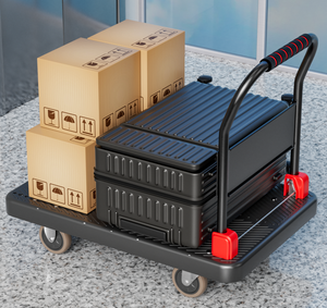 Hoge Belasting Stille Opvouwbare <span class=keywords><strong>Trolley</strong></span> Kar Rem Caster Voor Magazijn Supermarkt <span class=keywords><strong>Oem</strong></span> Aanpasbare Plastic Bagage Hand - Product Image 6