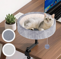 Support de lit pour chat flottant à fixer sur table, sans perçage, pour bureau, structure d'escalade pour chat, rotatif, hauteur réglable, lit de table pour chat