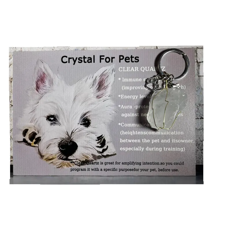 Pingente de cristal criativo para animais de estimação, pingente de cristal criativo para presente, energia, boa sorte para animais de estimação