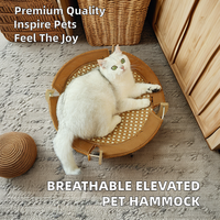 Haute qualité respirant petit bois surélevé hamac pour animaux de compagnie solide maille été chiot chat lit en gros chien chat lit