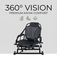 Siège de pêche pour kayak en maille avec cadre en aluminium pivotant à 360 degrés, base ergonomique pour accoudoir de canoë, vente en gros