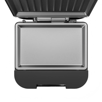 Machine à sandwichs et grill 2-en-1 en acier inoxydable avec plaques de cuisson antiadhésives, forme carrée, pour panini, grillades de steak, saucisses