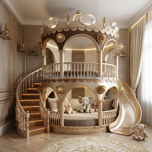 <span class=keywords><strong>Letto</strong></span> a Castello <span class=keywords><strong>di</strong></span> Lusso Stile Castello per Bambini, <span class=keywords><strong>Letto</strong></span> a Soppalco Personalizzato da Principessa con Scivolo per Progetti <span class=keywords><strong>di</strong></span> Suite Familiari in Ville e Hotel - Product Image 1