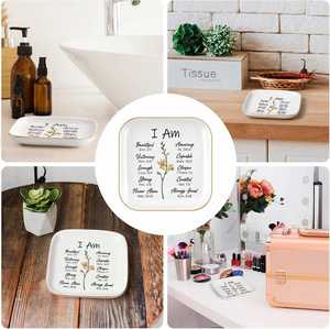 Bandeja Cuadrada de Cerámica para Joyas, Plato Personalizado con Logotipo, Regalo para Damas de Honor, Recuerdo de Boda, Precio al por Mayor - Product Image 5