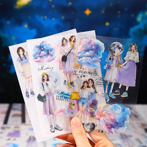 10 unids/pack doble Material pegatina <span class=keywords><strong>libro</strong></span> tiempo chica serie niñas Aquascape tema Material - Product Image 1