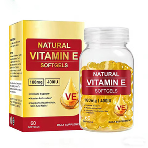 Natural <strong>Vitamin</strong> <strong>E</strong> Softgel <strong>Capsules</strong> 100% Natural Ingredients Dietary Supplements Immune Support for Hair, Skin and Nails - Product Image 1
