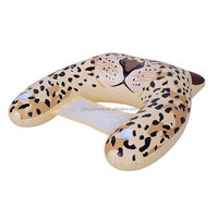 Chaise de piscine gonflable en PVC à motif léopard de la série Animal d'FCCA, fauteuil de piscine pour adultes, porte-boissons, flotteurs de piscine