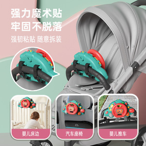 Volant jouet pour tout-petit avec fonctions de conduite simulée, clignotants, klaxon et musique pour poussette et siège auto bébé - Product Image 5