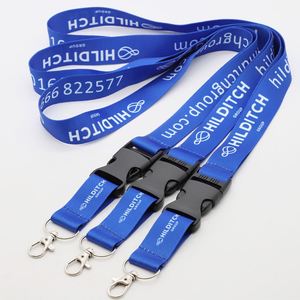 Wholesale Neck Strap Polyester Lanyard Detachable Breakaway <b>Buckle</b> Office Staff ID Lanyard Keychain Custom Logo - Product Image 1
