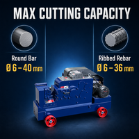 Machine à couper les barres d'armature XUANHUA, équipement pour la filetage de l'acier cornière, 3kW 220-440V 50/60Hz, composants de moteur et d'engrenage de haute qualité