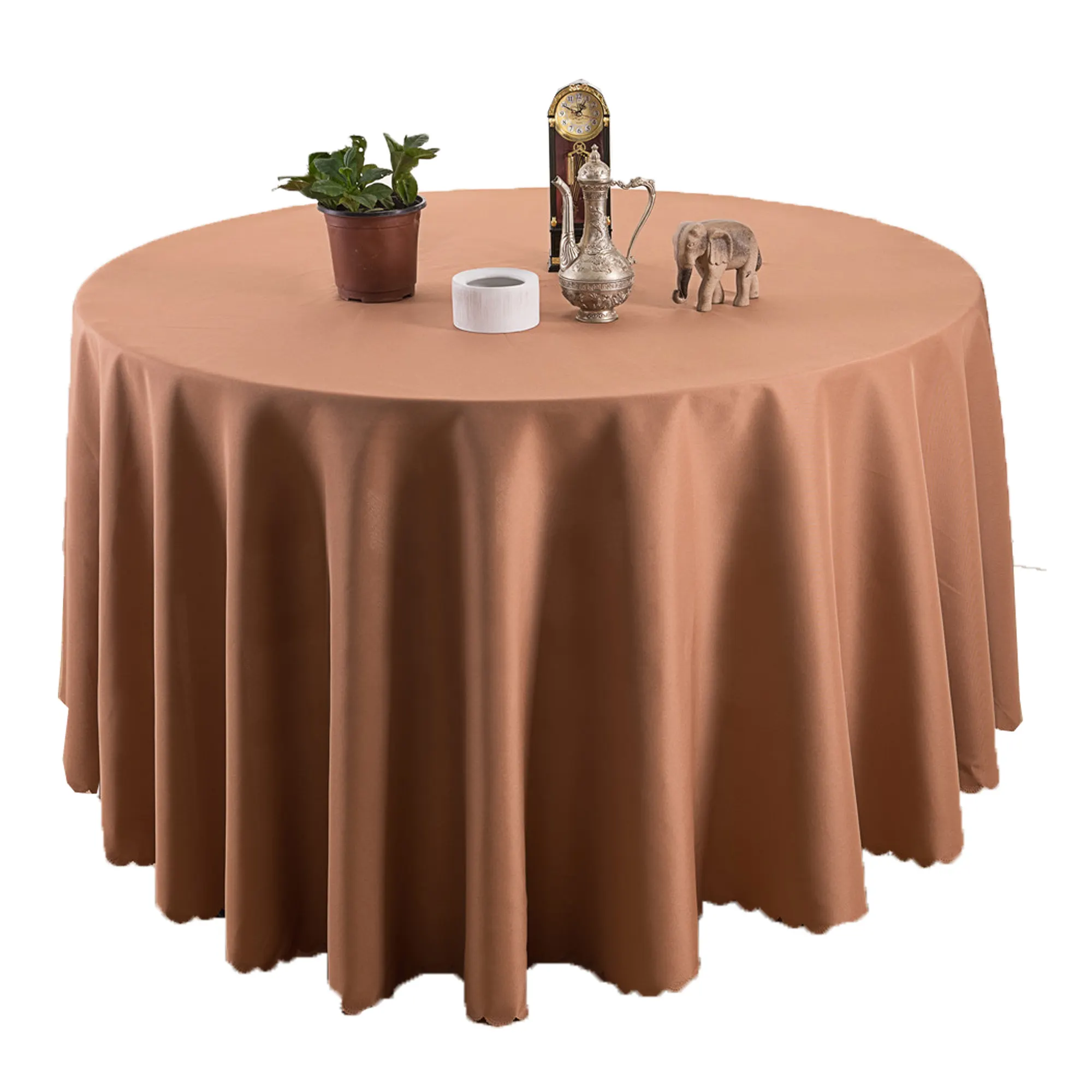 Cheaper Dark Brown Bar Table Covers Elastic Table Cloths for Wedding