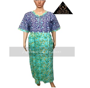 Women's Multicolor Floral Geometric Printed Midi Dress Casual Style Autumn Vibe 100% Cotton <b>Top</b> Custom Logo Back Detail - Product Image 6
