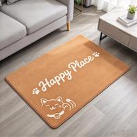 Tapis tufté personnalisé OEM avec motif graphique, tapis en peluche mignon pour chat, tapis de sol personnalisé avec texte et motif, vente en gros