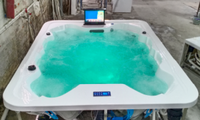 Spa de nage extérieur en acrylique avec fonction bain, prêt à l'emploi, pour 8 personnes